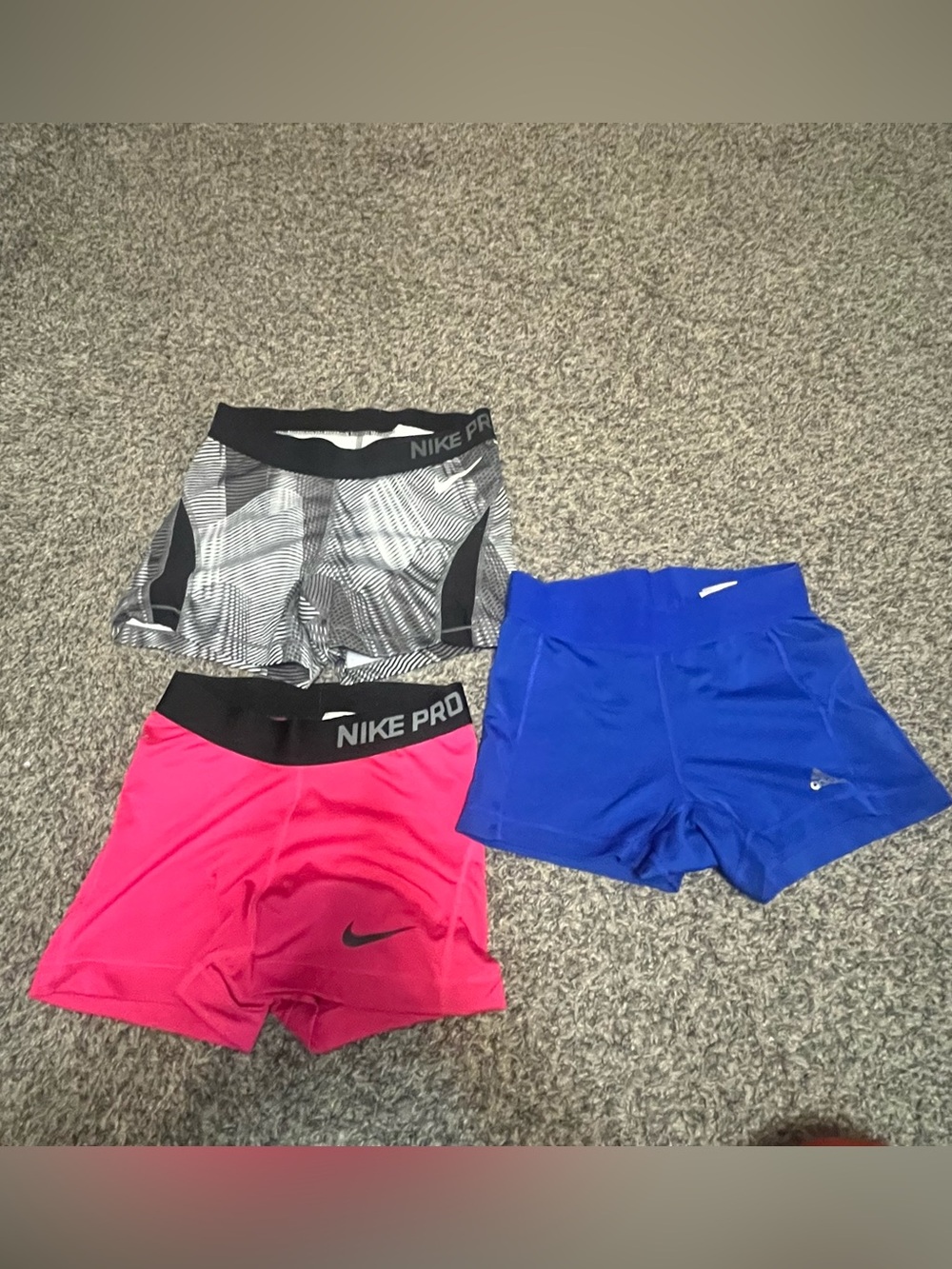 Nike & Addidas' Athletic Shorts Lot - Pink, Blue, Black/Gray